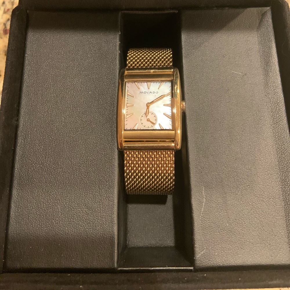 movado heritage white mother of pearl dial